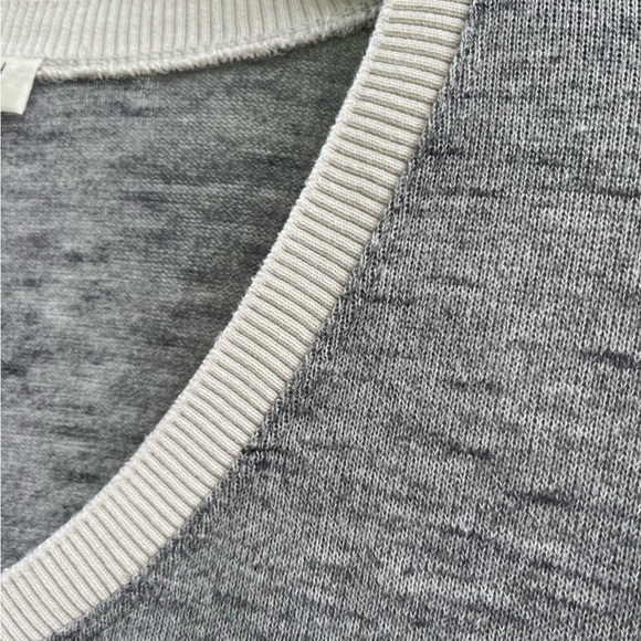 Aritzia Wilfred V-neck Side Slit Contrast Collar Lightweight Sweater S Grey - Picture 8 of 8